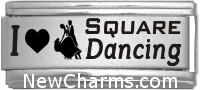 SS752 I Love Square Dancing Superlink Laser Italian Charm