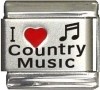 I Love Country Music Italian Charm 