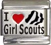 I Love Girl Scouts with Logo Italian Charm 