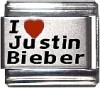 I Love Justin Bieber Laser Italian Charm