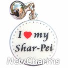 JR163 I Love My Shar Pei ORing Charm