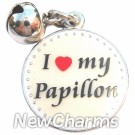 JR183 I Love My Papillion ORing Charm