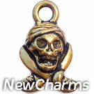 JT156 Gold Pirate Skull O-Ring Charm 