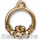 JT162 Gold Claddagh Heart O-Ring Charm 