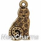 JT164 Gold Spiral Cat O-Ring Charm 