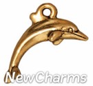 JT196 Gold Dolphin O-Ring Charm 