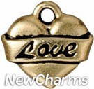 JT202 Gold Love Heart O-Ring Charm 