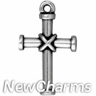 JT205 Silver Wrapped Cross O-Ring Charm 
