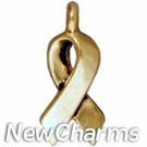 JT210 Gold Awareness Ribbon O-Ring Charm 