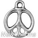 JT231 Silver Open Peace Sign O-Ring Charm 