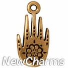 JT274 Gold Henna Hand O-Ring Charm 