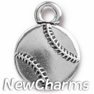 JT308 Silver Baseball O-Ring Charm 
