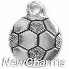 JT314 Silver Soccer Ball O-Ring Charm 