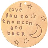 DA973 To the Moon and Back Plate in Gold for 30mm Locket