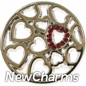 DR802 Disk Silver Hearts Red Stones