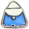 H1019bs Blue Purse on Silver Floating Locket Charm