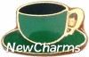 H1062gold Green Coffee Cup Gold Trim