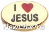 H1118g I Love Jesus Gold Floating Locket Charm