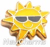 H1136 Sun with Shades Floating Locket Charm