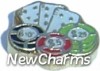 H1149 Cards and Chips Floating Locket Charm