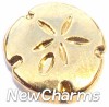 H1252g Sand Dollar Gold Floating Locket Charm