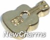 H1301 Gold Guitar Floating Locket Charm
