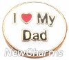H1346 I Love My Dad Gold Trim Floating Locket Charm