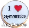 H1374 I Love Gymnastics Floating Locket Charm