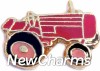 H1521red Tractor in Red Floating Locket Charm