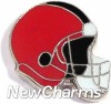 H1583silver Red Football Helmet on Silver Floating Locket Charm