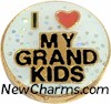  H1655 I Love My Grandkids Gold Trim Floating Locket Charm