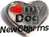 H1659 Love My Dog Heart Floating Locket Charm