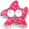 H1692 Glitter Red Starfish Floating Locket Charm