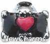 H3105 Black Suitcase With Heart Floating Locket Charm