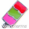 H3502 Red Green And Pink Popsicle Floating Locket Charm