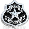 H3513 Serve And Protect Badge Floating Locket Charm