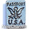 H4037 Silver Passport Floating Locket Charm