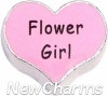 H4545 Flower Girl Pink Heart Floating Locket Charm