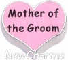 H4546 Mother Of The Groom Pink Heart Floating Locket Charm