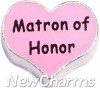 H4548 Matron Of Honor Pink Heart Floating Locket Charm