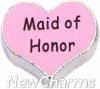 H4549 Maid Of Honor Pink Heart Floating Locket Charm