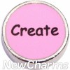 H4551 Create Pink Circle Floating Locket Charm