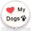 H4556 Love My Dogs Circle Floating Locket Charm