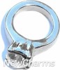 H9013s Ring in Silver Floating Charm (smaller stone)