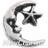 H5086 Silver Moon and Star Floating Locket Charm