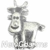 H6143 Silver Happy Moose Floating Locket Charm