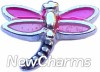 H6251 Pink Dragonfly Floating Locket Charm
