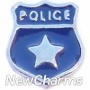 H6532 Police Badge Floating Locket Charm