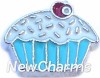 H7015 Blue Cupcake Floating Locket Charm