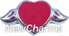 H7044 Red Heart With Wings Floating Locket Charm